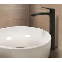 Baterie înaltă pentru lavoar Ideal Standard, Ceralife O 240 BlueStart, fără ventil, negru mat